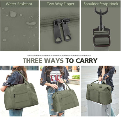 Travel Duffle, Waterproof Weekender Carry On Tote for Women, Travel Essentials Sport Gym for Men, Hospital Bag for Labor and Delivery, Overnight Luggage With Trolley Sleeve