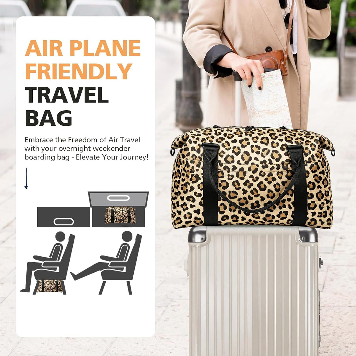 Travel Duffle, Waterproof Weekender Carry On Tote for Women, Travel Essentials Sport Gym for Men, Hospital Bag for Labor and Delivery, Overnight Luggage With Trolley Sleeve
