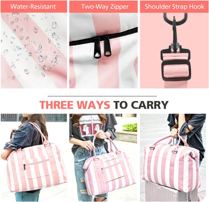 Travel Duffle, Waterproof Weekender Carry On Tote for Women, Travel Essentials Sport Gym for Men, Hospital Bag for Labor and Delivery, Overnight Luggage With Trolley Sleeve