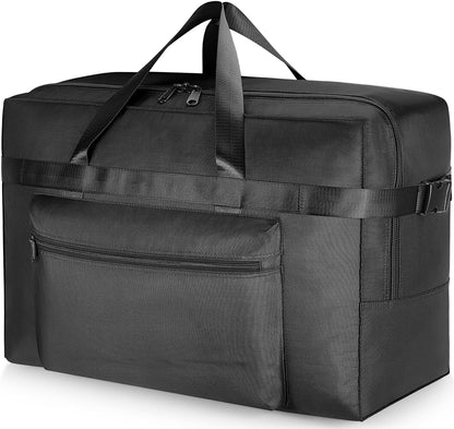 Extra Large 120L Foldable Duffel Bag for Travel, Waterproof Weekend Overnight Bag, Collapsible Storage Bag for Moving, Camping (Black)
