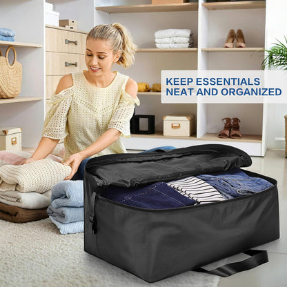 Extra Large 120L Foldable Duffel Bag for Travel, Waterproof Weekend Overnight Bag, Collapsible Storage Bag for Moving, Camping (Black)