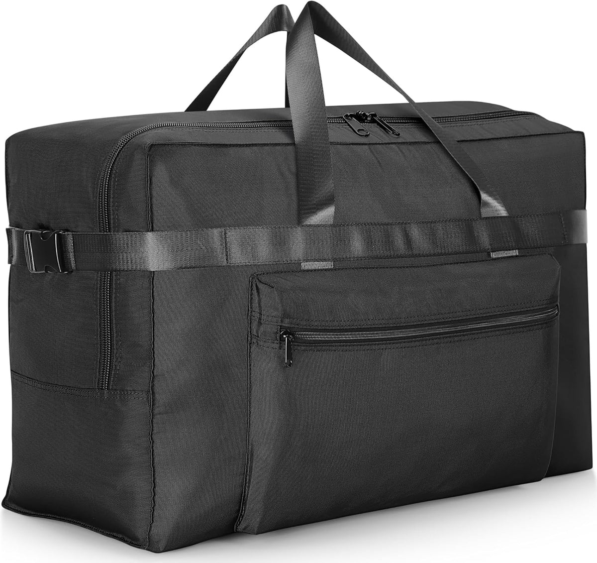 Extra Large 120L Foldable Duffel Bag for Travel, Waterproof Weekend Overnight Bag, Collapsible Storage Bag for Moving, Camping (Black)