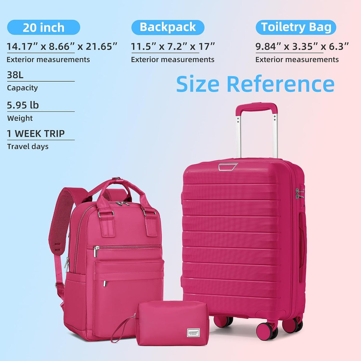 Carry On Luggage 22x14x9 Airline Approved, Suitcases with Wheels | 20Inch Hardside PP Carry-On Luggage for Women Men, TSA Lock, Black
