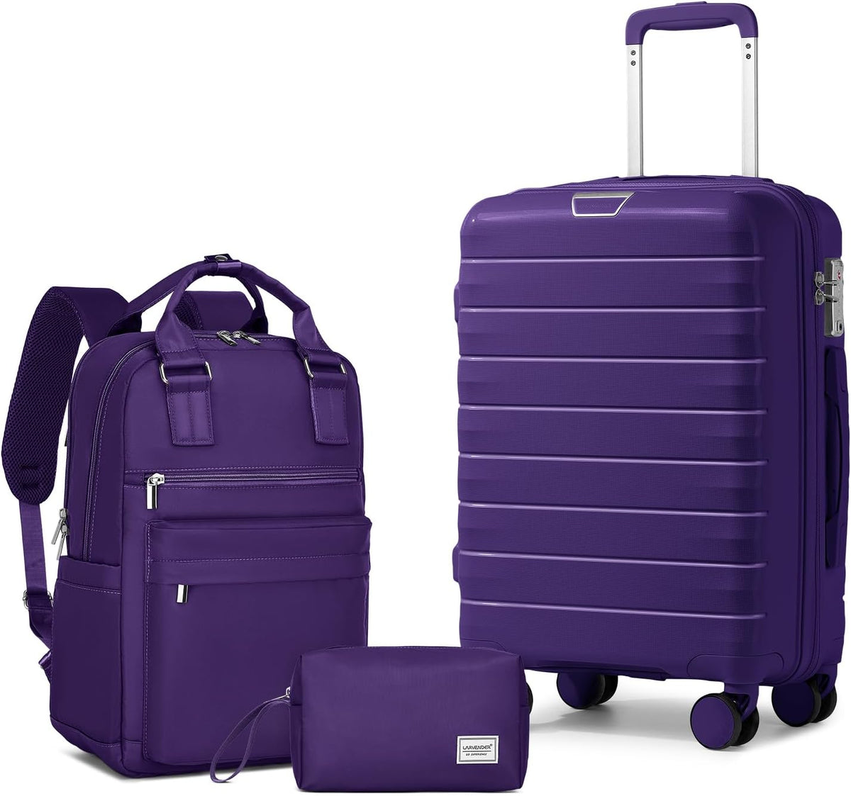 Carry On Luggage 22x14x9 Airline Approved, Suitcases with Wheels | 20Inch Hardside PP Carry-On Luggage for Women Men, TSA Lock, Black