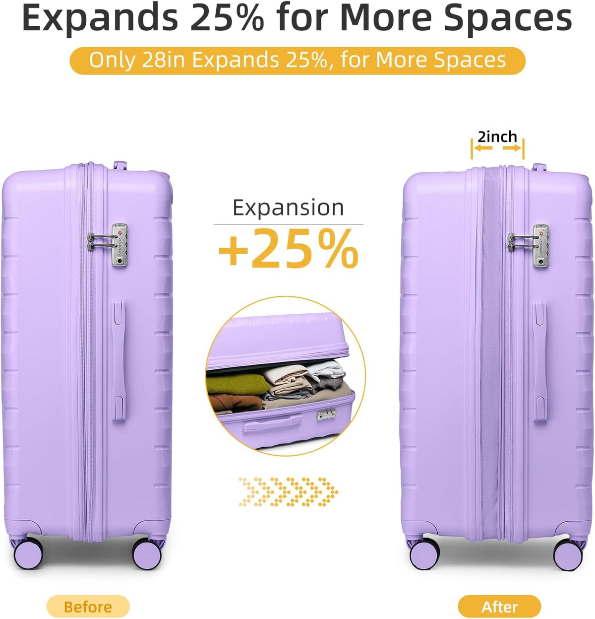 Carry On Luggage 22x14x9 Airline Approved, Suitcases with Wheels | 20Inch Hardside PP Carry-On Luggage for Women Men, TSA Lock, Black