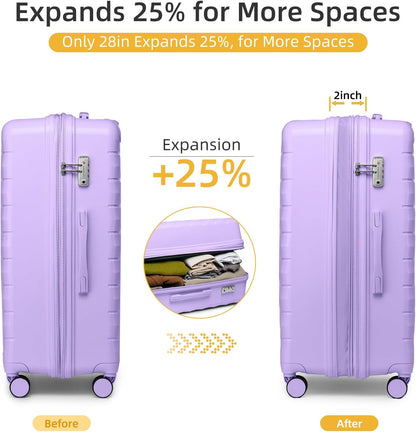 Carry On Luggage 22x14x9 Airline Approved, Suitcases with Wheels | 20Inch Hardside PP Carry-On Luggage for Women Men, TSA Lock, Black