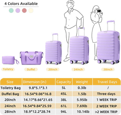 Carry On Luggage 22x14x9 Airline Approved, Suitcases with Wheels | 20Inch Hardside PP Carry-On Luggage for Women Men, TSA Lock, Black