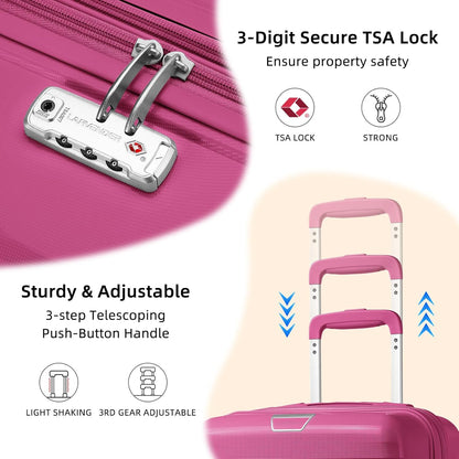Carry On Luggage 22x14x9 Airline Approved, Suitcases with Wheels | 20Inch Hardside PP Carry-On Luggage for Women Men, TSA Lock, Black