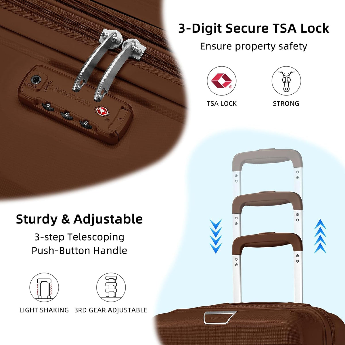Carry On Luggage 22x14x9 Airline Approved, Suitcases with Wheels | 20Inch Hardside PP Carry-On Luggage for Women Men, TSA Lock, Black