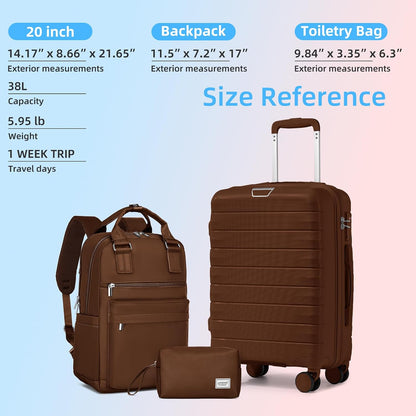 Carry On Luggage 22x14x9 Airline Approved, Suitcases with Wheels | 20Inch Hardside PP Carry-On Luggage for Women Men, TSA Lock, Black