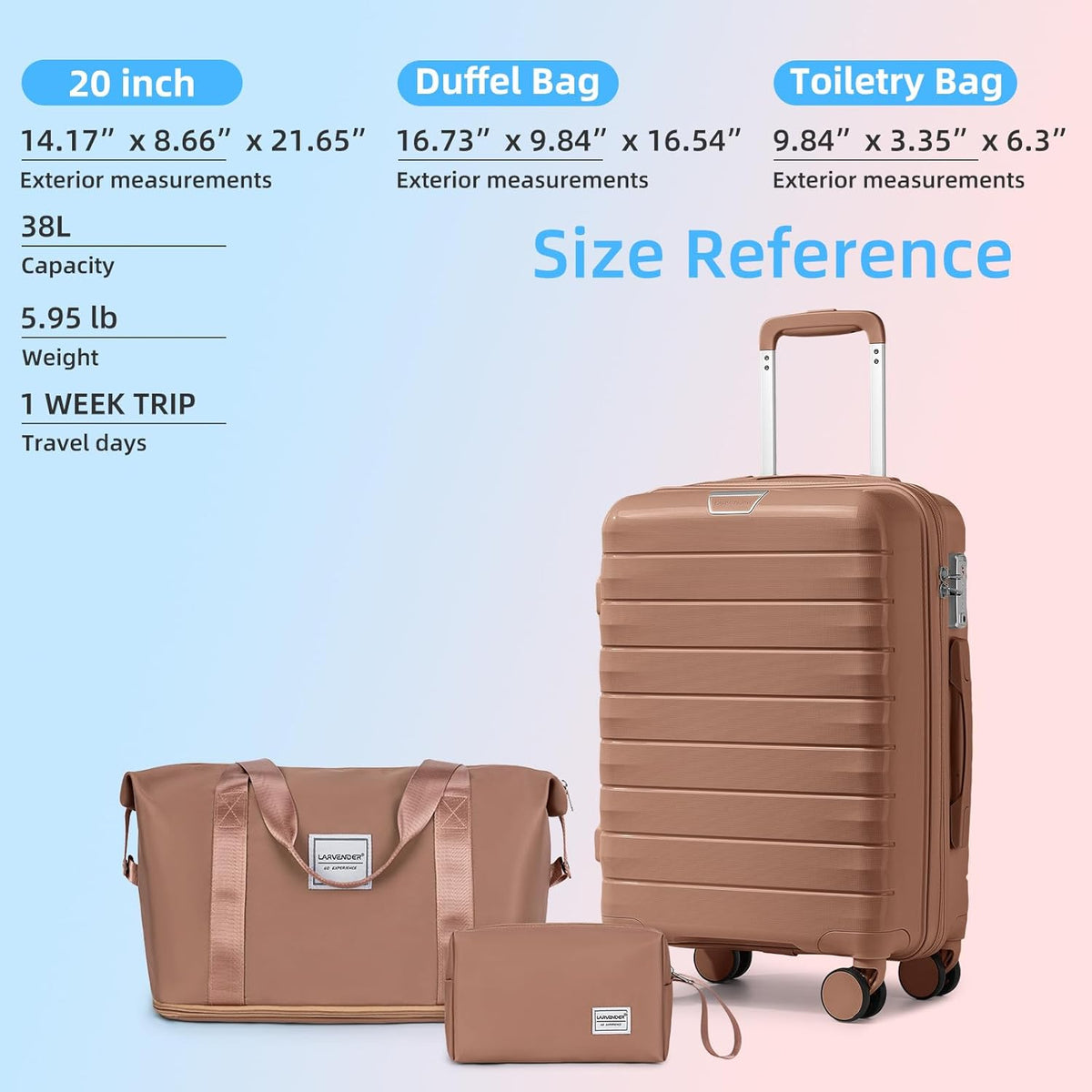 Carry On Luggage 22x14x9 Airline Approved, Suitcases with Wheels | 20Inch Hardside PP Carry-On Luggage for Women Men, TSA Lock, Black