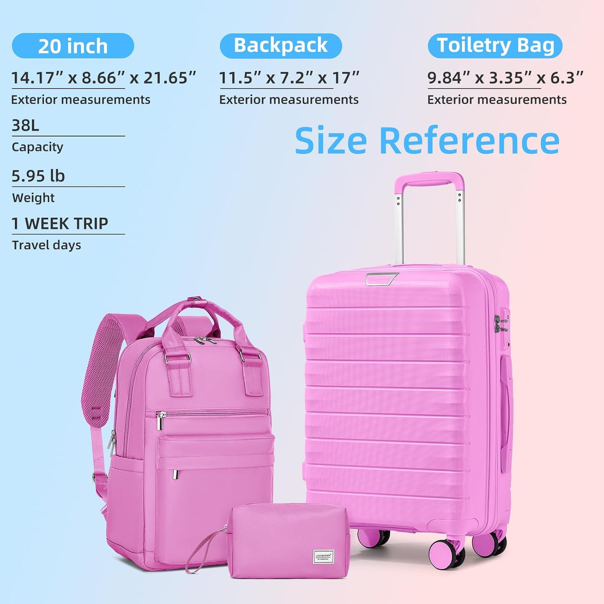 Carry On Luggage 22x14x9 Airline Approved, Suitcases with Wheels | 20Inch Hardside PP Carry-On Luggage for Women Men, TSA Lock, Black