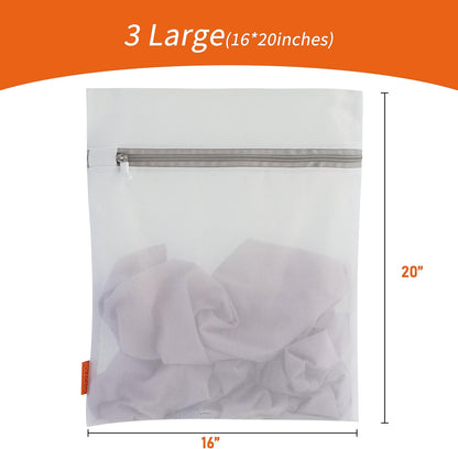 Mesh Laundry Bags 3 Pack (Large, Medium, Small) | Durable Zipper, For Delicates, Lingerie, Bras, Underwear, Protect Garments in Washing Machine