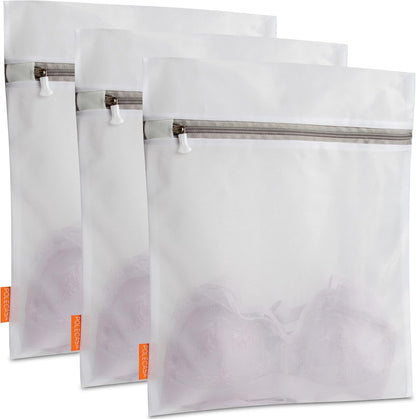 Mesh Laundry Bags 3 Pack (Large, Medium, Small) | Durable Zipper, For Delicates, Lingerie, Bras, Underwear, Protect Garments in Washing Machine