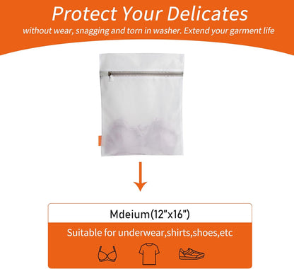 Mesh Laundry Bags 3 Pack (Large, Medium, Small) | Durable Zipper, For Delicates, Lingerie, Bras, Underwear, Protect Garments in Washing Machine