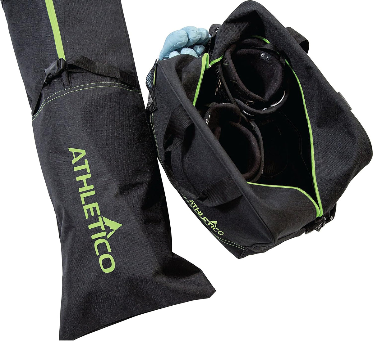 Ski Bag and Ski Boot Bag Combo - Ski Bags for Air Travel - Unpadded Snow Ski Bags Fit Skis Up to 200cm - For Men, Women, Adults, and Children