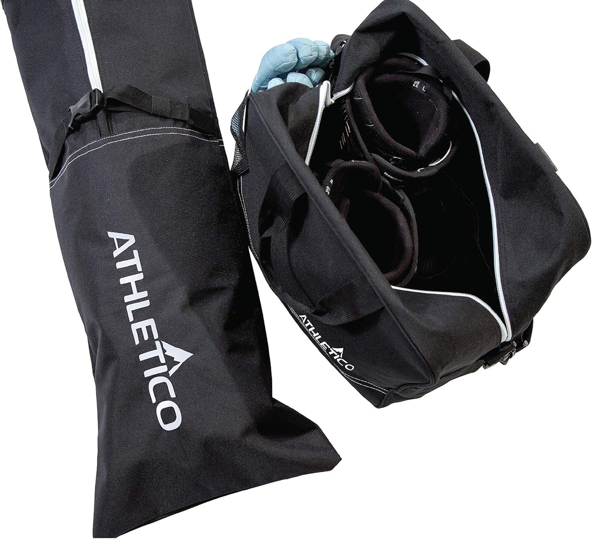 Ski Bag and Ski Boot Bag Combo - Ski Bags for Air Travel - Unpadded Snow Ski Bags Fit Skis Up to 200cm - For Men, Women, Adults, and Children