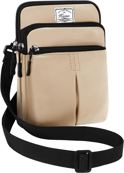 Multifunction Phone Bag One Shoulder Phone Waist Bag Diagonal Cross Bag Smart Phone Case Outdoor Bag Triple Zip Hipster Crossbody Purse for Women & Men Black-flowers