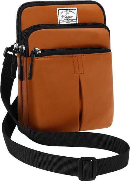 Multifunction Phone Bag One Shoulder Phone Waist Bag Diagonal Cross Bag Smart Phone Case Outdoor Bag Triple Zip Hipster Crossbody Purse for Women & Men Black-flowers