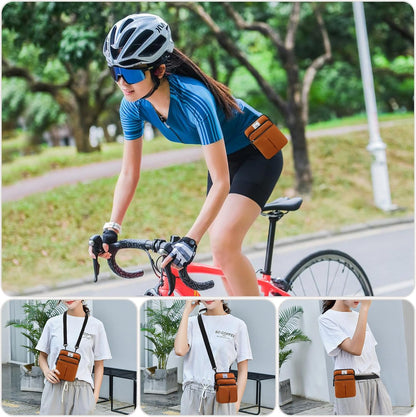 Multifunction Phone Bag One Shoulder Phone Waist Bag Diagonal Cross Bag Smart Phone Case Outdoor Bag Triple Zip Hipster Crossbody Purse for Women & Men Black-flowers