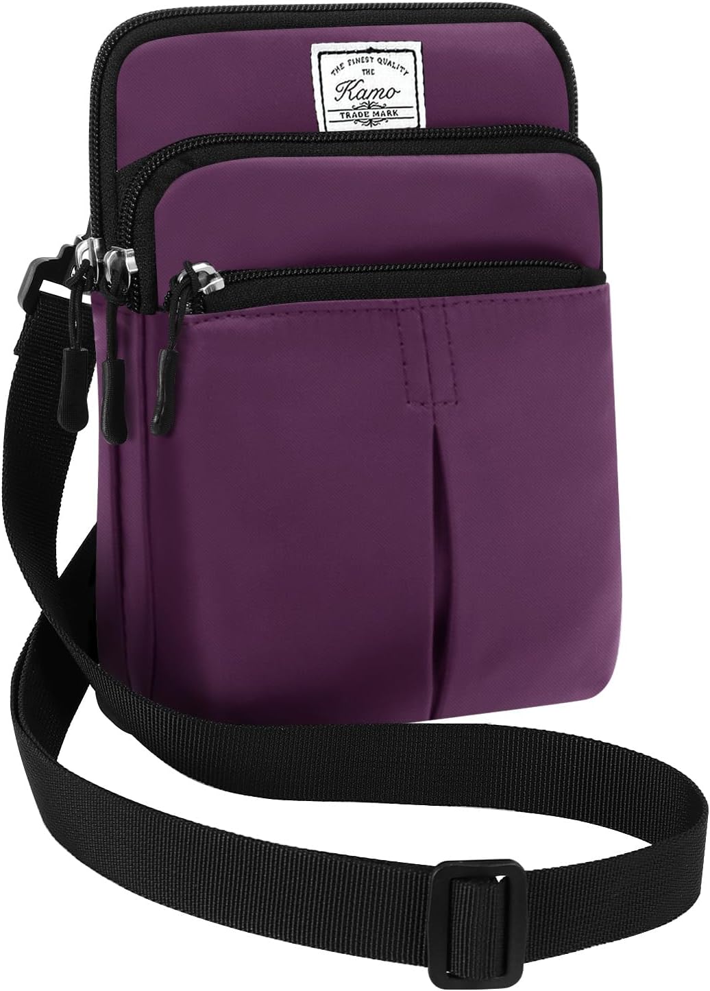 Multifunction Phone Bag One Shoulder Phone Waist Bag Diagonal Cross Bag Smart Phone Case Outdoor Bag Triple Zip Hipster Crossbody Purse for Women & Men Black-flowers