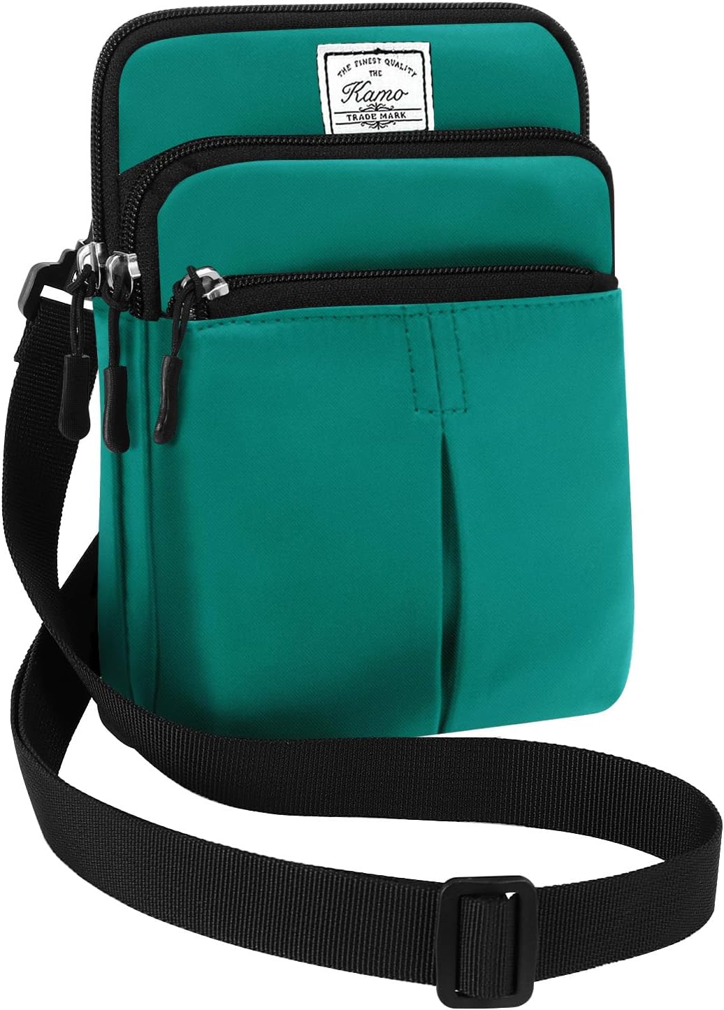Multifunction Phone Bag One Shoulder Phone Waist Bag Diagonal Cross Bag Smart Phone Case Outdoor Bag Triple Zip Hipster Crossbody Purse for Women & Men Black-flowers