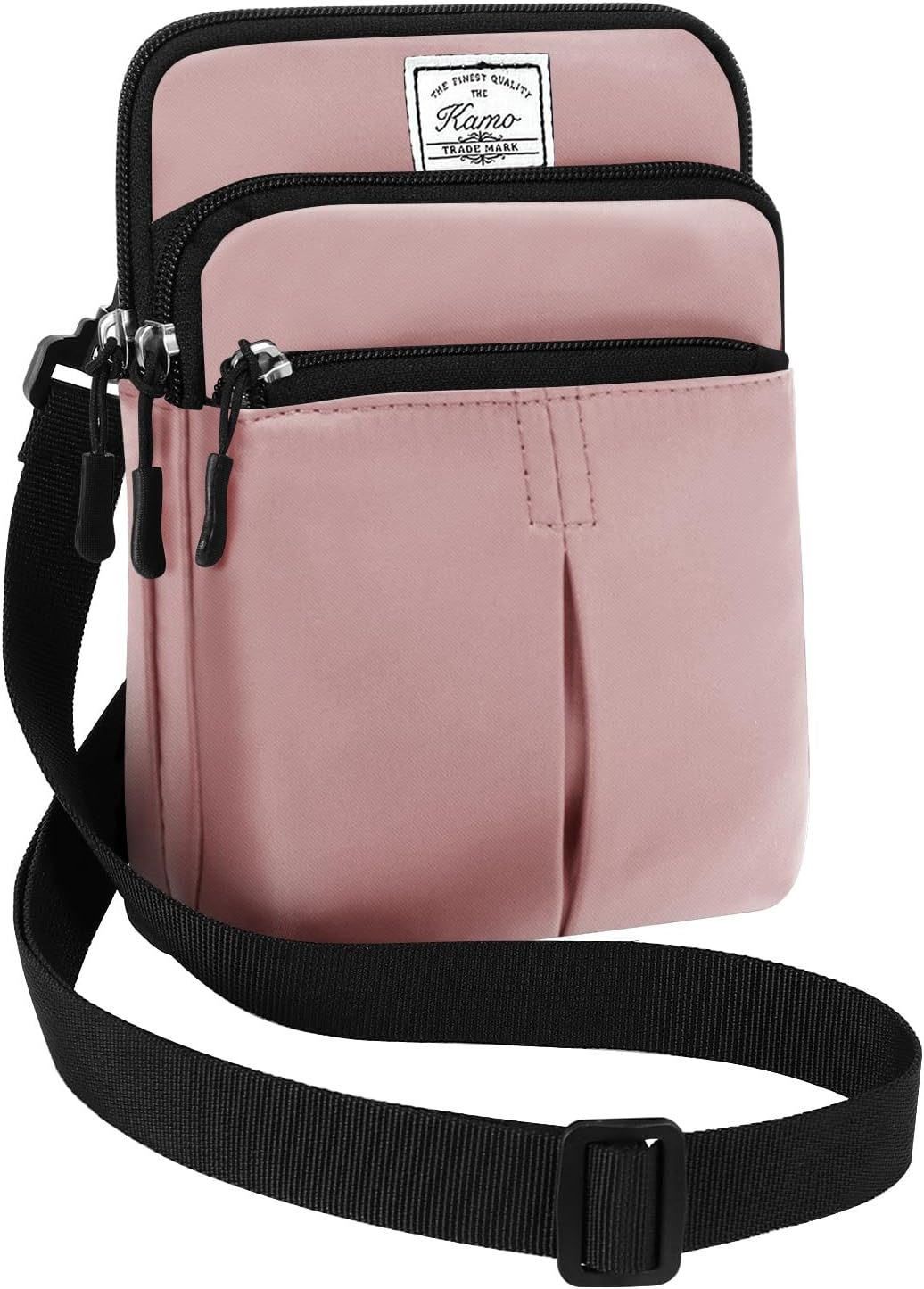 Multifunction Phone Bag One Shoulder Phone Waist Bag Diagonal Cross Bag Smart Phone Case Outdoor Bag Triple Zip Hipster Crossbody Purse for Women & Men Black-flowers