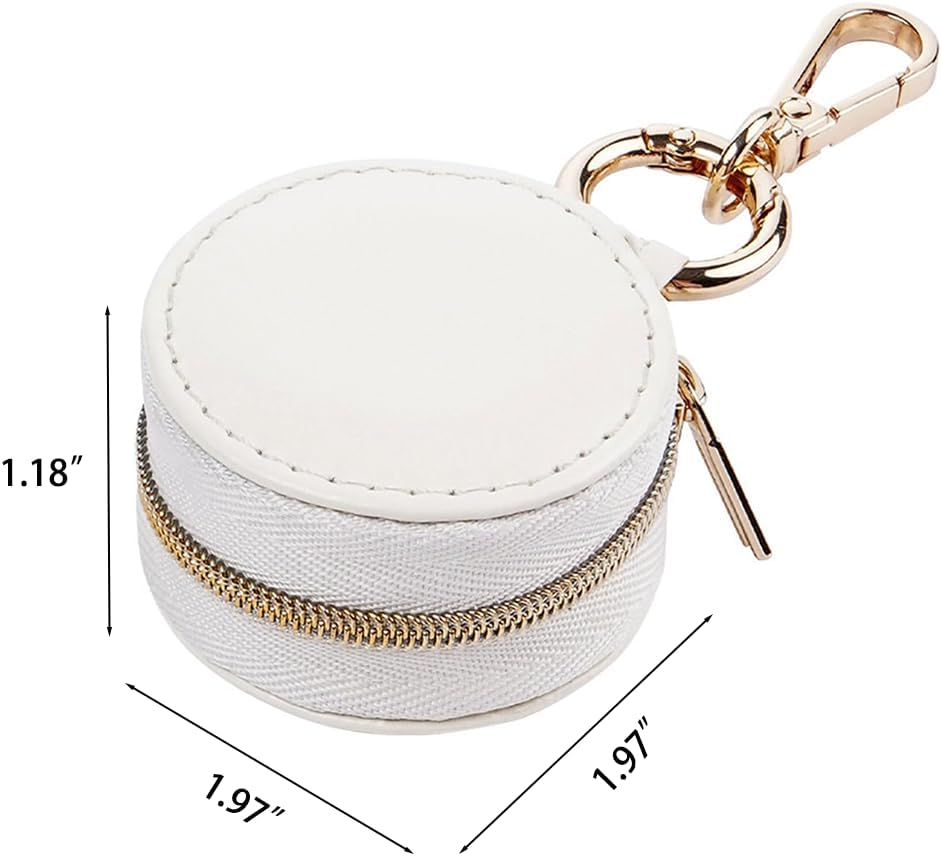 Jewelry Ring Holder Keychain - Portable Travel Sports Ring Keeper Case - Mini Small Versatile Carrying Display Storage Organizer Box With Key Chain (Brown)