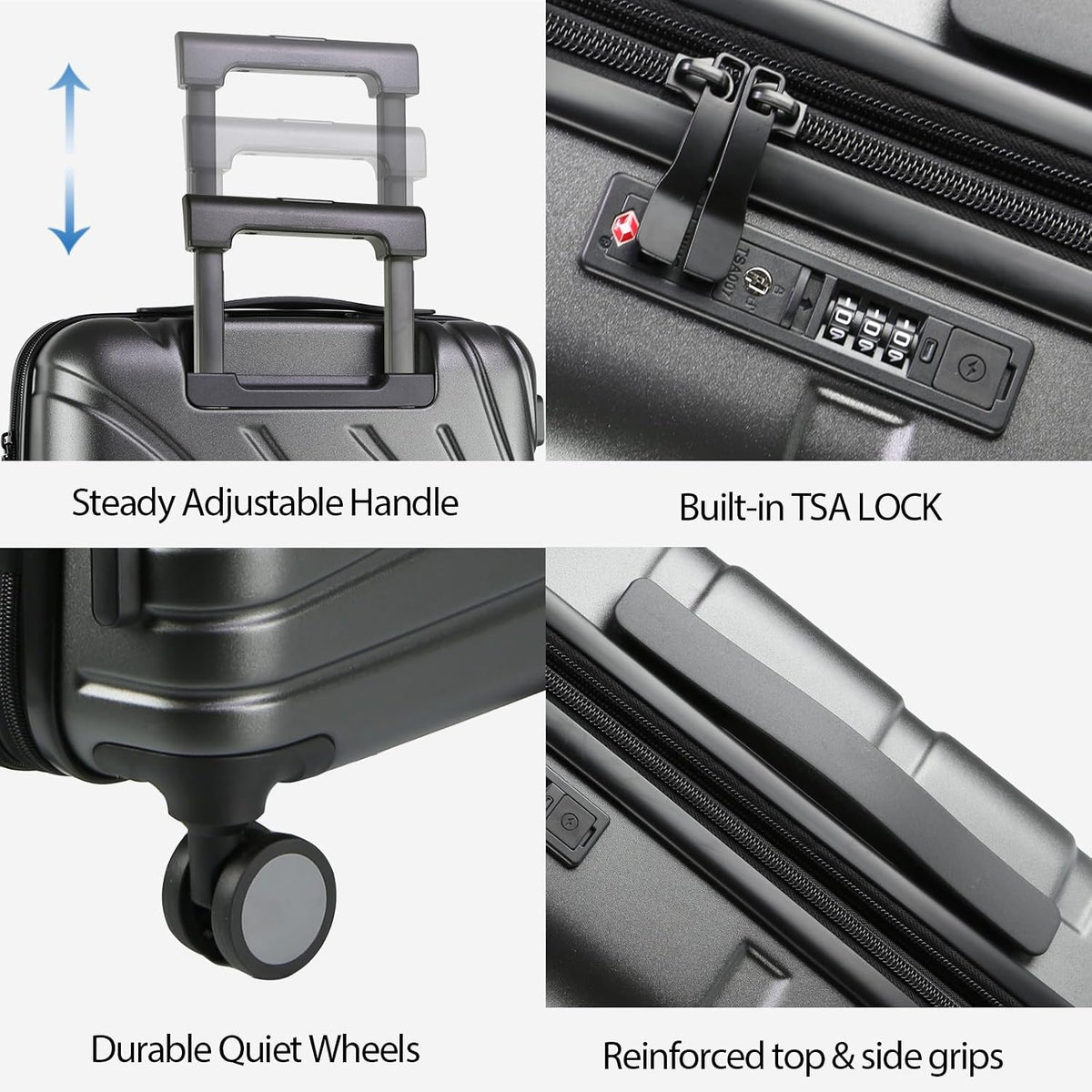 Carry On Luggage with Spinner Wheels & TSA Lock, Expandable Fashionable Hard Shell Suitcase airline approved，20 Inch Carry-On，Lake Blue