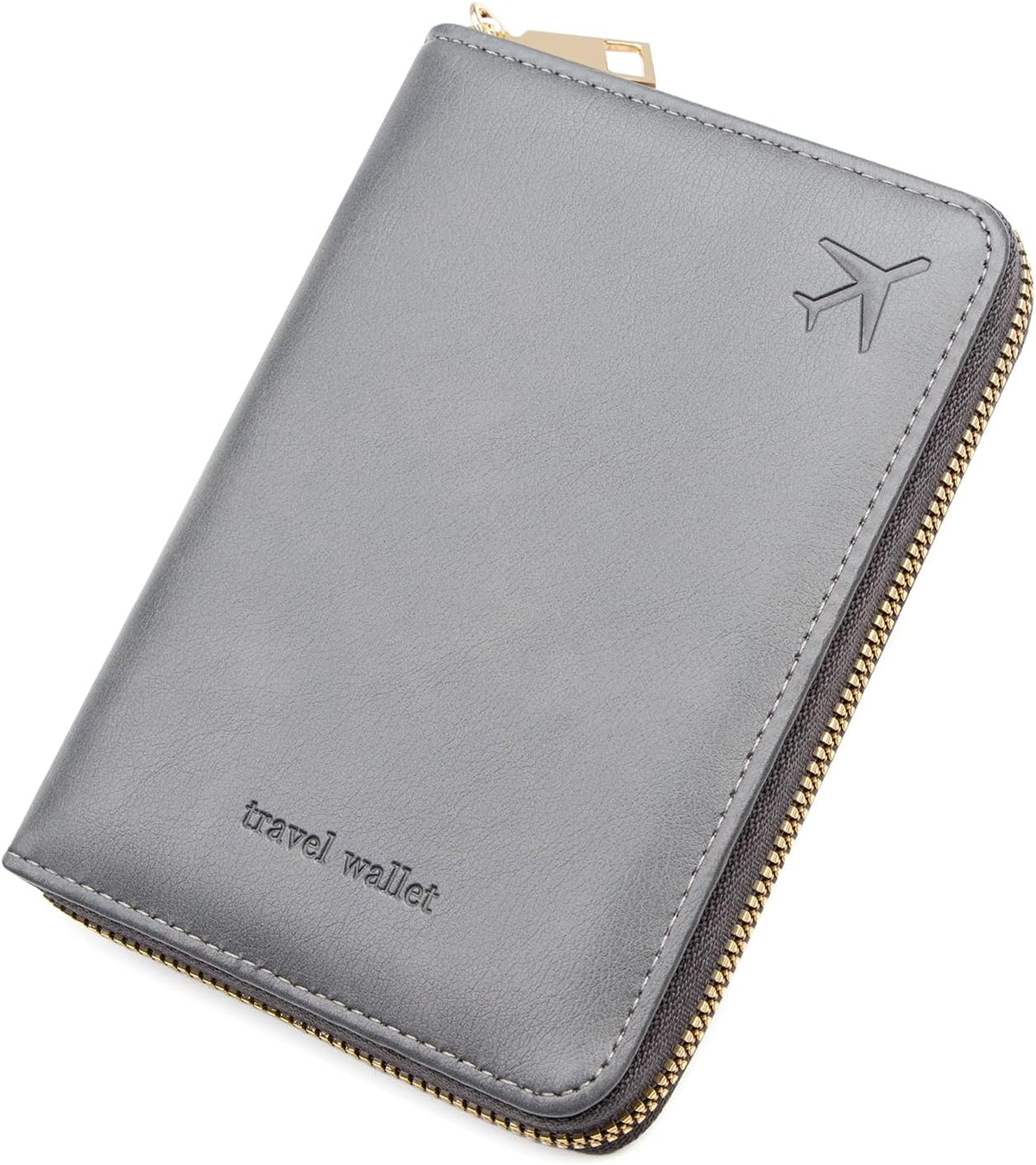 Passport Holder Travel Wallet - RFID Blocking Passport Holder Wallet, Full Zip Travel Card Cover with RFID Protection, Multi Slot Organizer for Cards Cash Documents Travel Essentials (Blue)