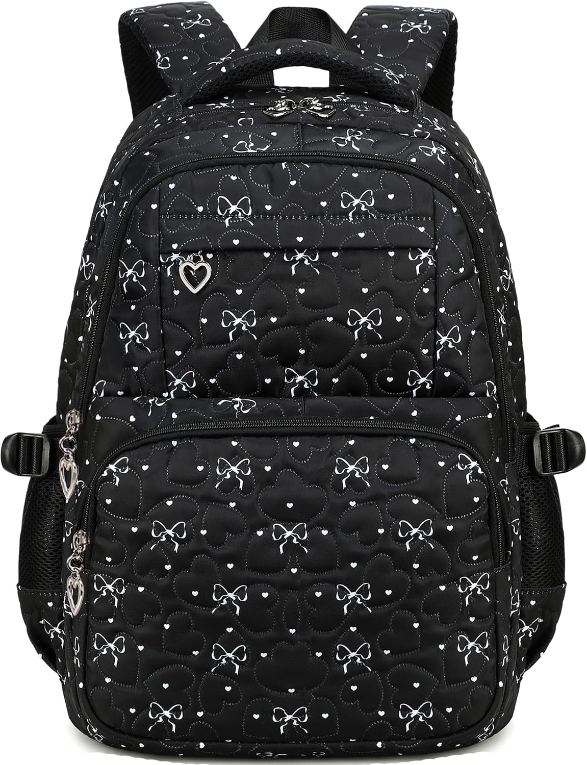 Girls Backpack Set with Bows Heart-shaped Lightweight Schoolbags for Girl Children Spacious Bookbag Waterproof (pink-2)