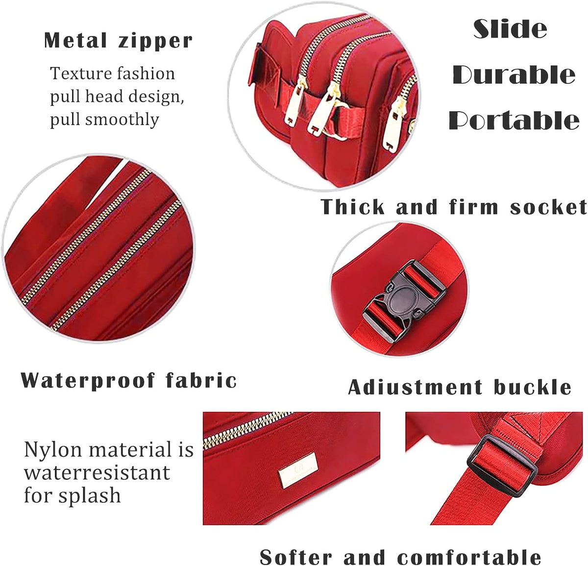 Extra Large Fashion Fanny Pack for Men Women, Waist Bag for Waterproof Hiking Running Biking Gym Outdoor Sports Travel Belt Bag (Black)