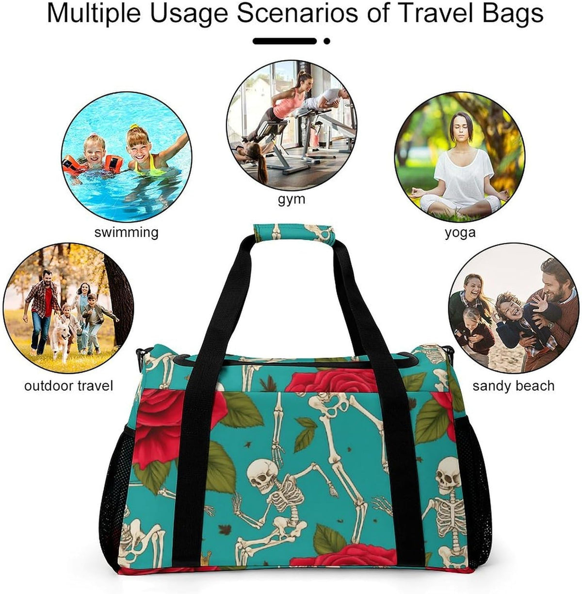 Duffel Bag for Weekend Travel and Gym Sports Overnight Spacious Design Adjustable Strap
