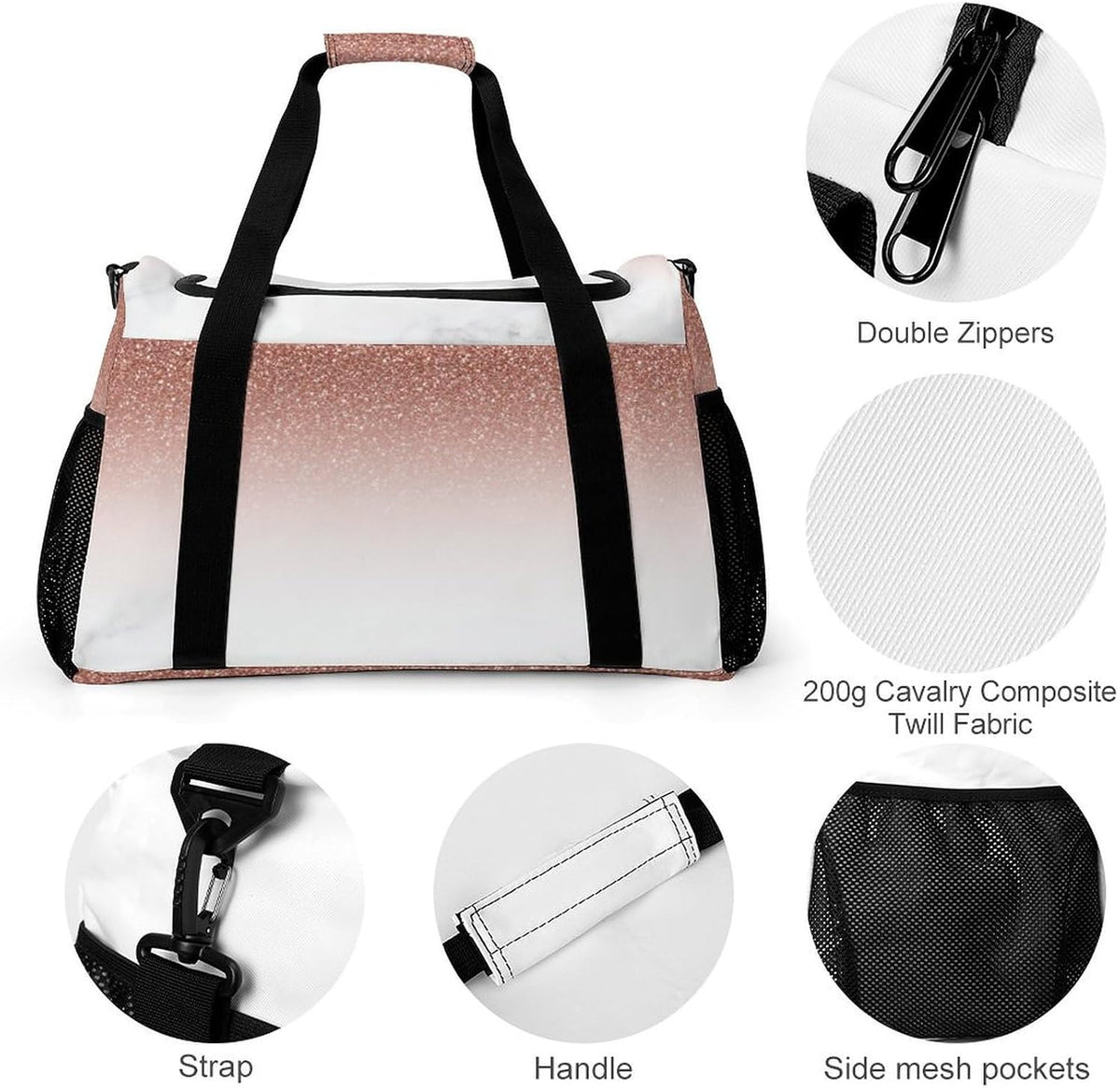 Duffel Bag for Weekend Travel and Gym Sports Overnight Spacious Design Adjustable Strap