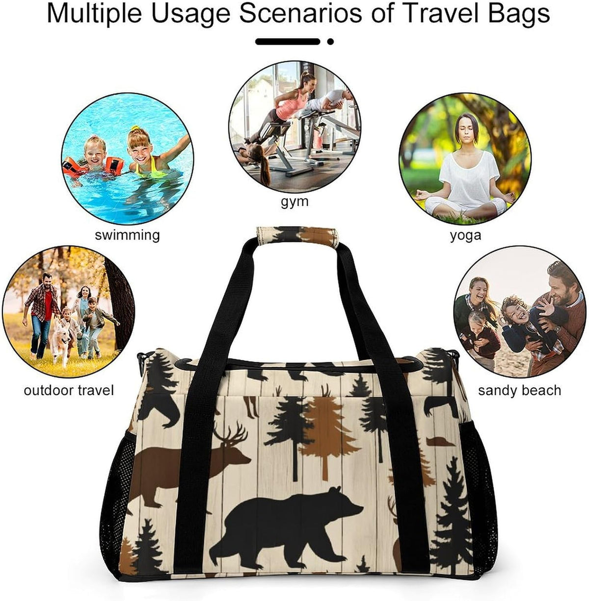 Duffel Bag for Weekend Travel and Gym Sports Overnight Spacious Design Adjustable Strap