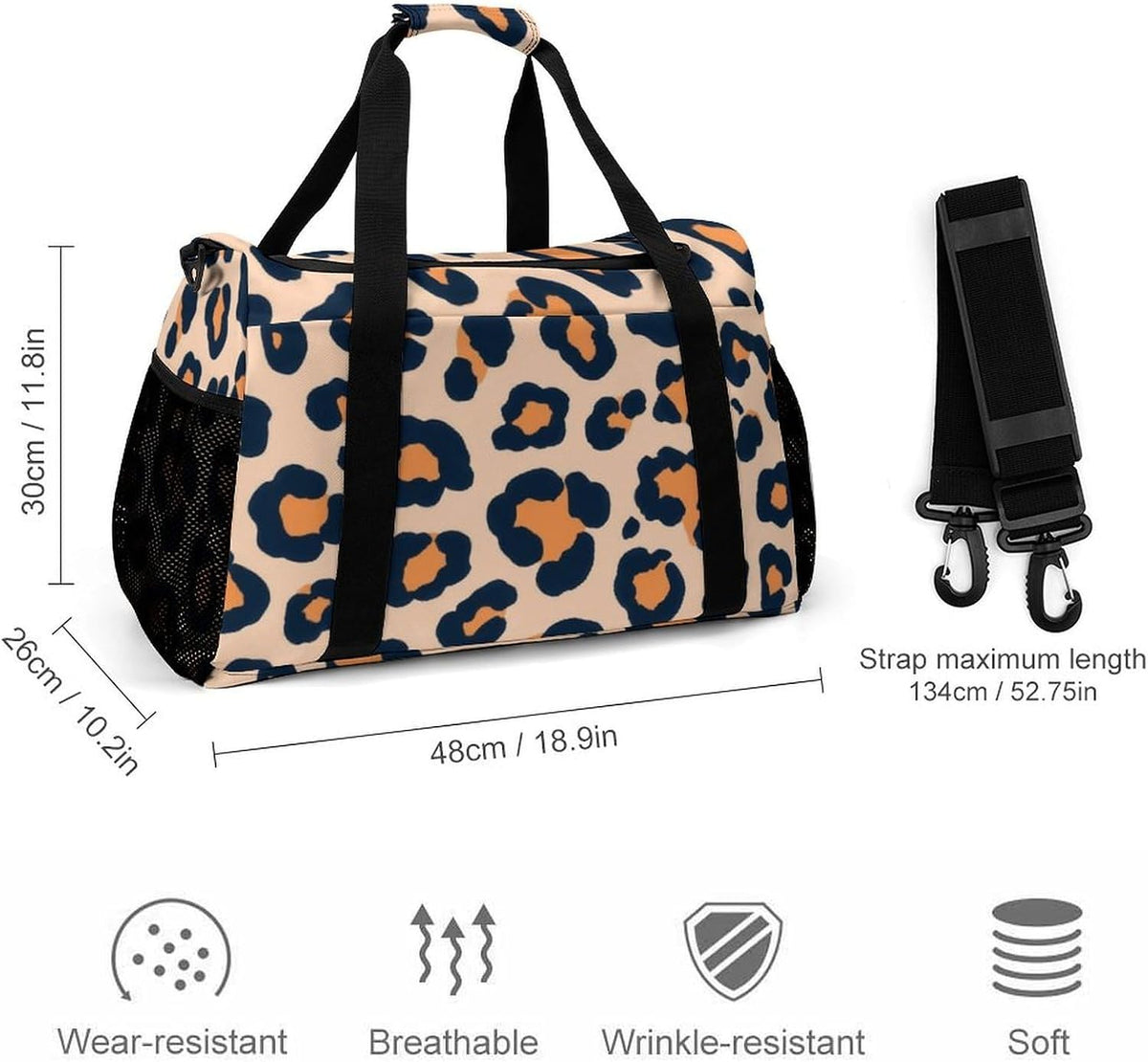 Duffel Bag for Weekend Travel and Gym Sports Overnight Spacious Design Adjustable Strap