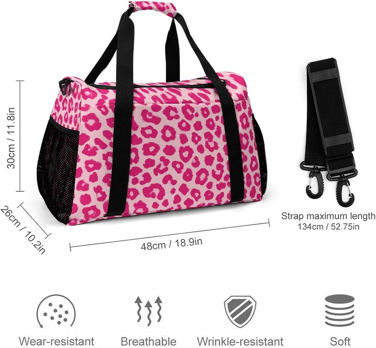 Duffel Bag for Weekend Travel and Gym Sports Overnight Spacious Design Adjustable Strap
