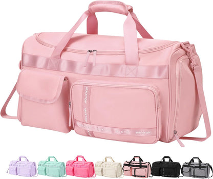 Gym Bag for Women Men Travel Duffle Bag Large Capacity Carry On Weekender Overnight Bag With Shoe Compartment Gym Tote Dry Wet Separation Duffel Bag for Travel