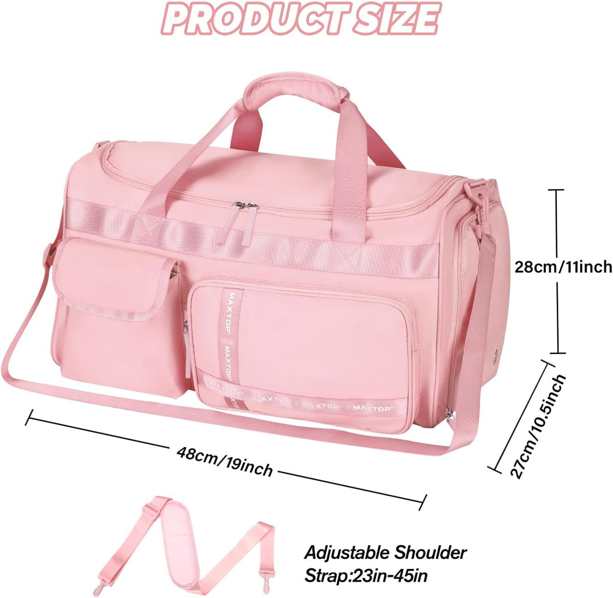 Gym Bag for Women Men Travel Duffle Bag Large Capacity Carry On Weekender Overnight Bag With Shoe Compartment Gym Tote Dry Wet Separation Duffel Bag for Travel