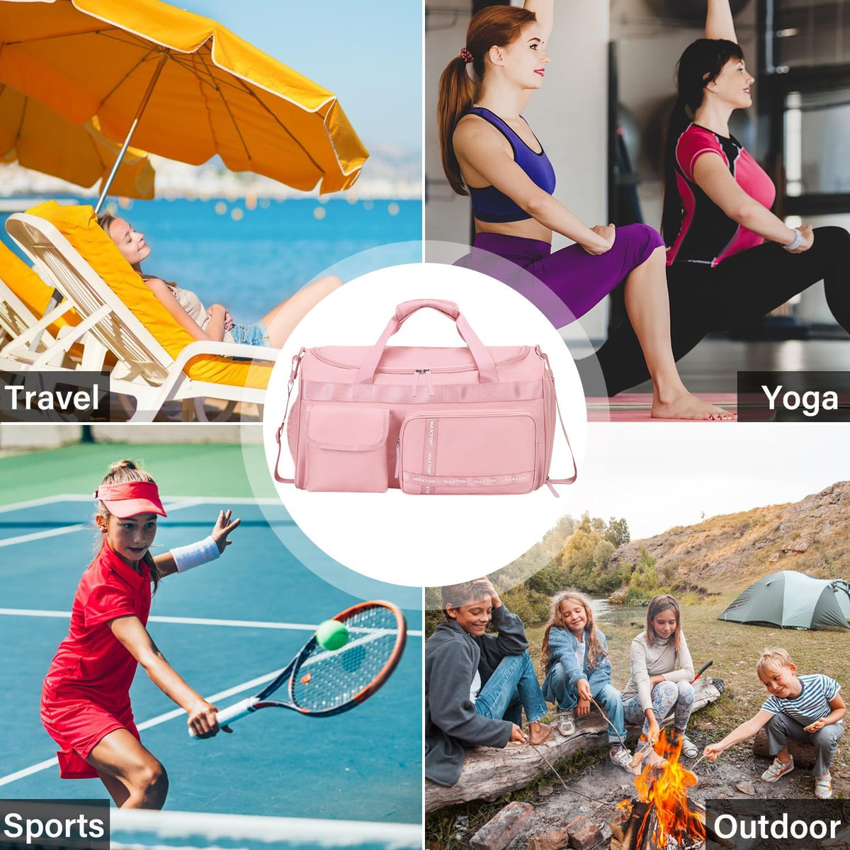 Gym Bag for Women Men Travel Duffle Bag Large Capacity Carry On Weekender Overnight Bag With Shoe Compartment Gym Tote Dry Wet Separation Duffel Bag for Travel