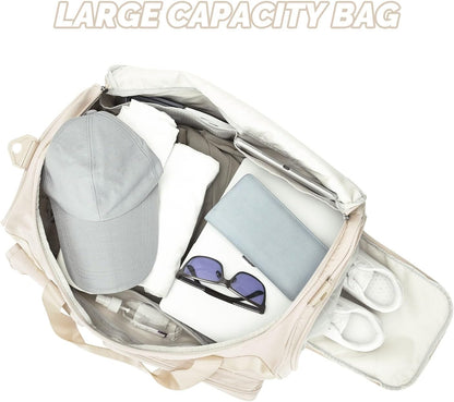 Gym Bag for Women Men Travel Duffle Bag Large Capacity Carry On Weekender Overnight Bag With Shoe Compartment Gym Tote Dry Wet Separation Duffel Bag for Travel