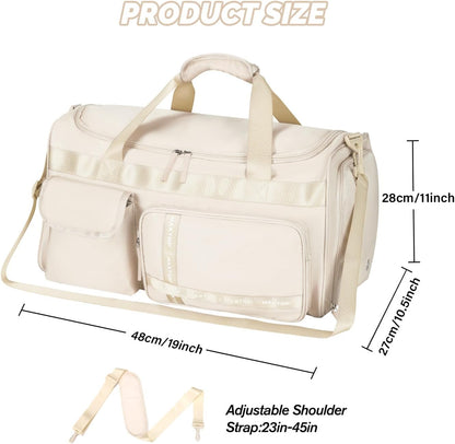 Gym Bag for Women Men Travel Duffle Bag Large Capacity Carry On Weekender Overnight Bag With Shoe Compartment Gym Tote Dry Wet Separation Duffel Bag for Travel