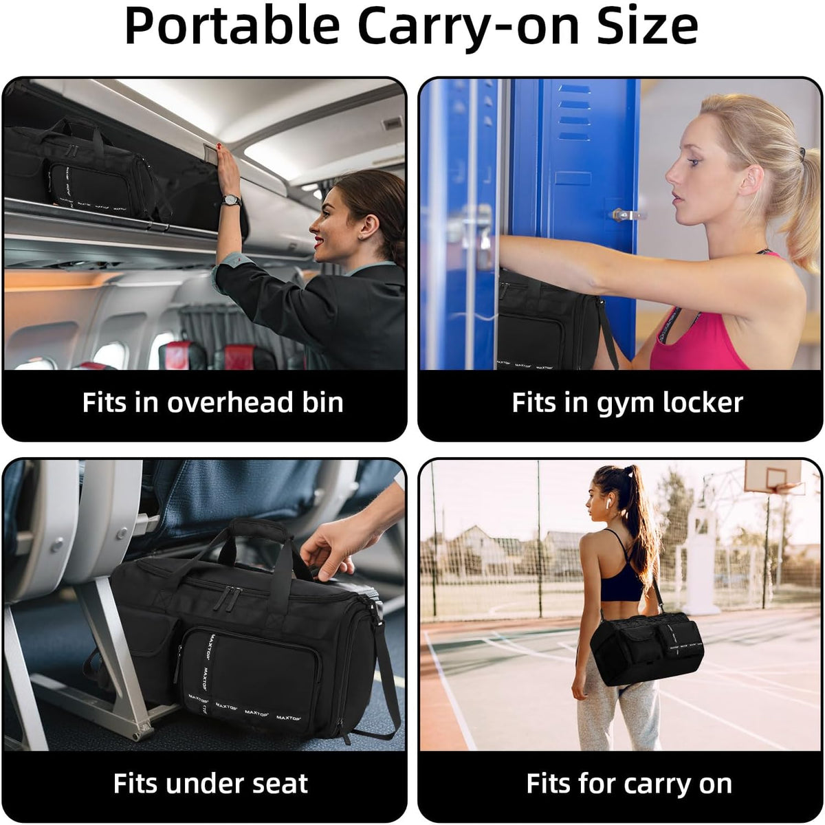 Gym Bag for Women Men Travel Duffle Bag Large Capacity Carry On Weekender Overnight Bag With Shoe Compartment Gym Tote Dry Wet Separation Duffel Bag for Travel