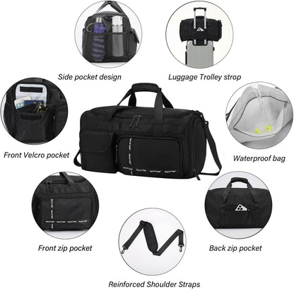 Gym Bag for Women Men Travel Duffle Bag Large Capacity Carry On Weekender Overnight Bag With Shoe Compartment Gym Tote Dry Wet Separation Duffel Bag for Travel