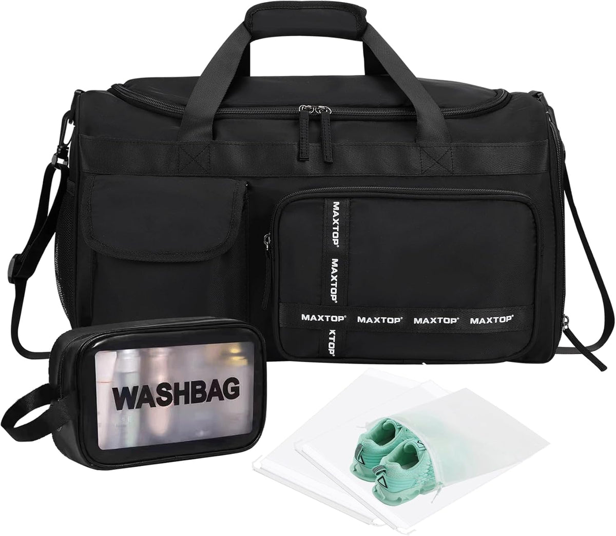 Gym Bag for Women Men Travel Duffle Bag Large Capacity Carry On Weekender Overnight Bag With Shoe Compartment Gym Tote Dry Wet Separation Duffel Bag for Travel