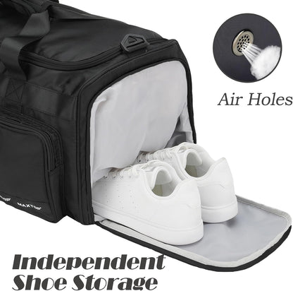 Gym Bag for Women Men Travel Duffle Bag Large Capacity Carry On Weekender Overnight Bag With Shoe Compartment Gym Tote Dry Wet Separation Duffel Bag for Travel