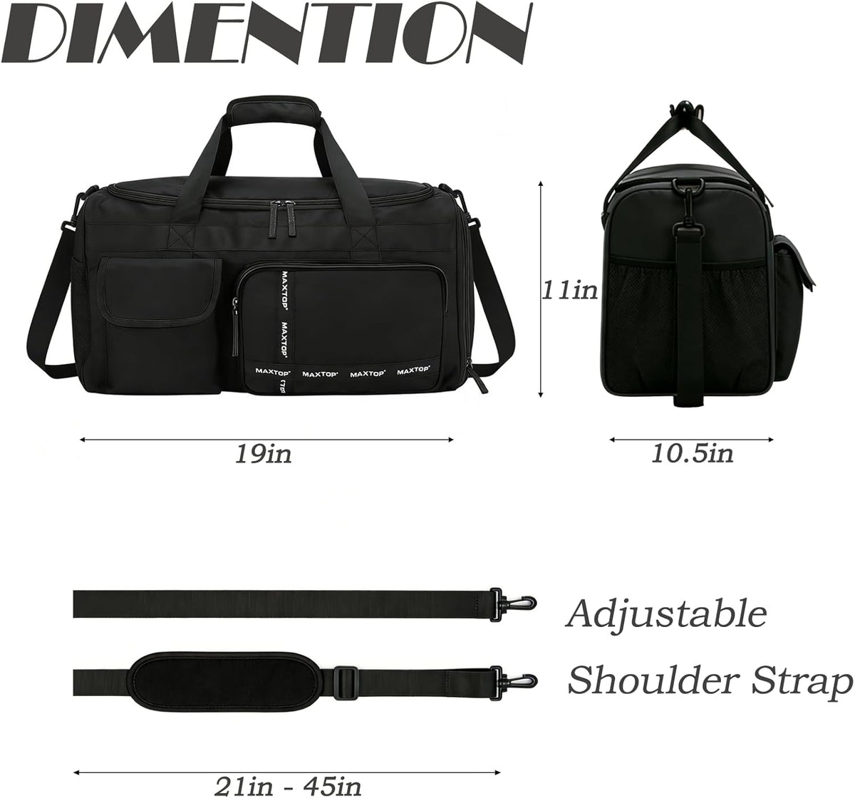 Gym Bag for Women Men Travel Duffle Bag Large Capacity Carry On Weekender Overnight Bag With Shoe Compartment Gym Tote Dry Wet Separation Duffel Bag for Travel