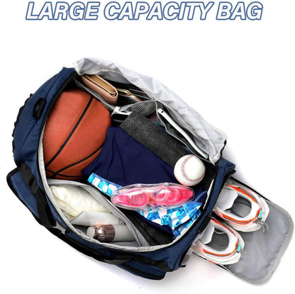 Gym Bag for Women Men Travel Duffle Bag Large Capacity Carry On Weekender Overnight Bag With Shoe Compartment Gym Tote Dry Wet Separation Duffel Bag for Travel