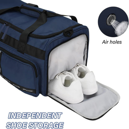 Gym Bag for Women Men Travel Duffle Bag Large Capacity Carry On Weekender Overnight Bag With Shoe Compartment Gym Tote Dry Wet Separation Duffel Bag for Travel