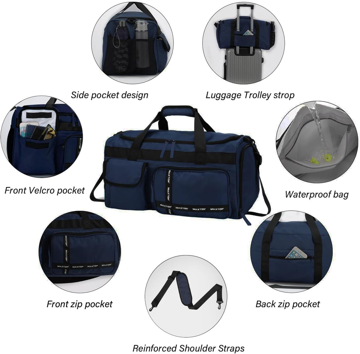 Gym Bag for Women Men Travel Duffle Bag Large Capacity Carry On Weekender Overnight Bag With Shoe Compartment Gym Tote Dry Wet Separation Duffel Bag for Travel